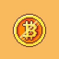 Bitcoin pixel art. illustration design vector