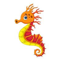 Cartoon seahorse isolated on white background vector