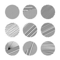 Set of Abstract Round, Hand drawn doodle shapes. vector