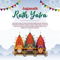 happy rath yatra poster vector