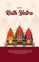 happy rath yatra illustration vector