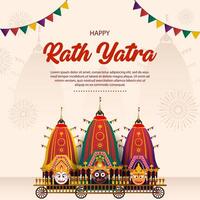 happy rath yatra poster vector