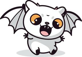 Cute cartoon bat isolated on a white background. vector