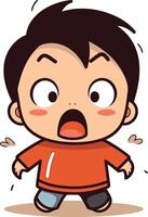 Surprised Boy - Colorful Cartoon Character Illustration vector