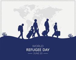 World Refugee Day June 20 flat illustration of Refugee concept design It can use for Banners Posters Web Digital etc flat design refugee day flat illustration vector