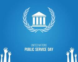 United Nations Public Service Day June 23 Holiday concept Template for background with banner card poster flat illustration flat design vector