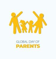 Global Day of Parents Holiday concept global family day 1st June happy parents day Template for background with banner card and poster flat illustration vector