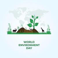 World Environment Day June 5 Holiday concept Environment day banner poster and card Template for background flat illustration vector