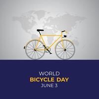 World Bicycle Day on June 3 Template for background with Poste banner and card flat design flat illustration vector