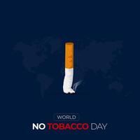 mundo tabaco día, No de fumar día social medios de comunicación póster diseño vector