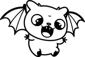 Cute cartoon bat isolated on a white background. vector