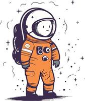 Astronaut in space suit. Hand drawn illustration for your design vector