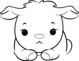 Cute cartoon white sheep isolated on white background. vector