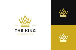 Golden crown premium logo icon design. Modern luxury brand graphic element sign. illustration vector