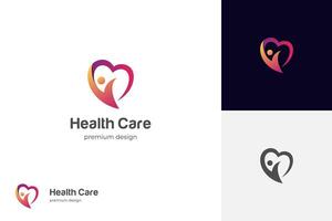 people love logo icon design. happy human health life graphic element symbol vector