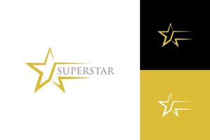 dorado mejor estrella lujo logo icono diseño, elegante y moderno creciente estrella logotipo diseño vector