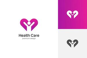 people love care logo icon design. happy human health lifestyle graphic element symbol vector