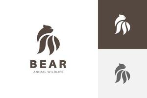 creative idea silhouette bear logo icon design wildlife animal logo symbol vector