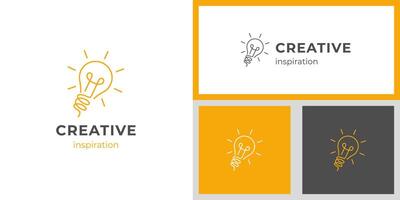 Light bulb lamp logo idea technology symbol, inspiration, creativity, innovation, energy logo design vector