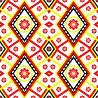 Red blossom fabric seamless pattern vector