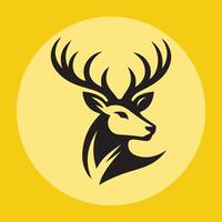 Silhouette of deer head vector