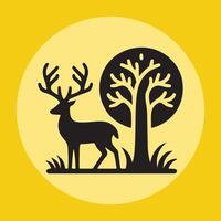 Deer silhouettes art illustration vector