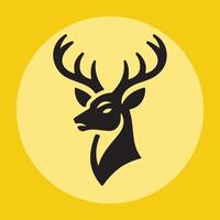 Silhouette of deer head vector