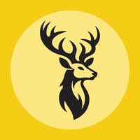 Silhouette of deer head vector