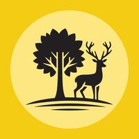 Deer silhouettes art illustration vector