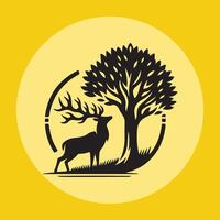 Deer silhouettes art illustration vector