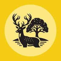 Deer silhouettes art illustration vector