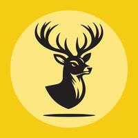 Silhouette of deer head vector