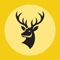 Silhouette of deer head vector