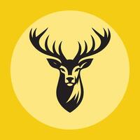 Silhouette of deer head vector