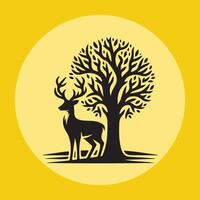 Deer silhouettes art illustration vector