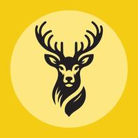 Silhouette of deer head vector