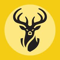 Silhouette of deer head vector