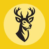 Silhouette of deer head vector