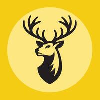 Silhouette of deer head vector