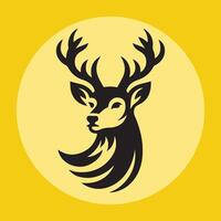 Silhouette of deer head vector