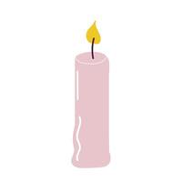 Burning aromatic candle for aromatherapy vector