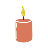 Cute candle isolated on a white background. doodle vector