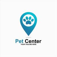 paw and location mark, icon, pet shop sign vector