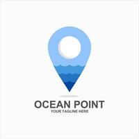 Ocean pin traveling logo design element vector