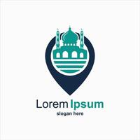 Mosque location icon logo design template vector