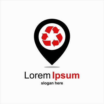 Recycle Location Pin logo template