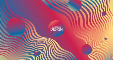 Colorful wave line style background design. vector