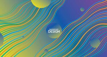 Colorful wave line style background design. vector