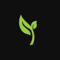 Leaf icon eco organic green logo illustration vector