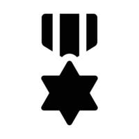 Simple Star Badge solid icon. The icon can be used for websites, print templates, presentation templates, illustrations, etc vector
